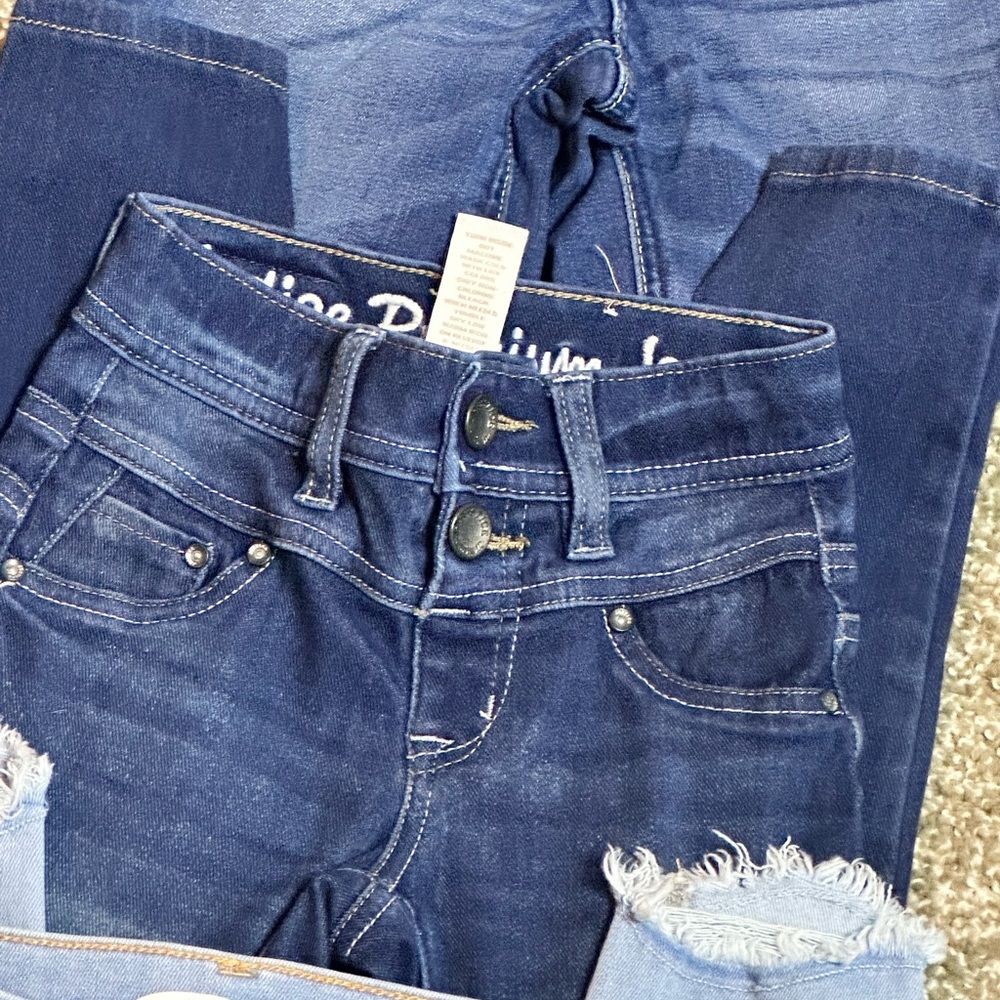 LOT of 3 Girls Skinny Jeans Bundle - Justice & Old Navy - Size 7 - Picture 3 of 16